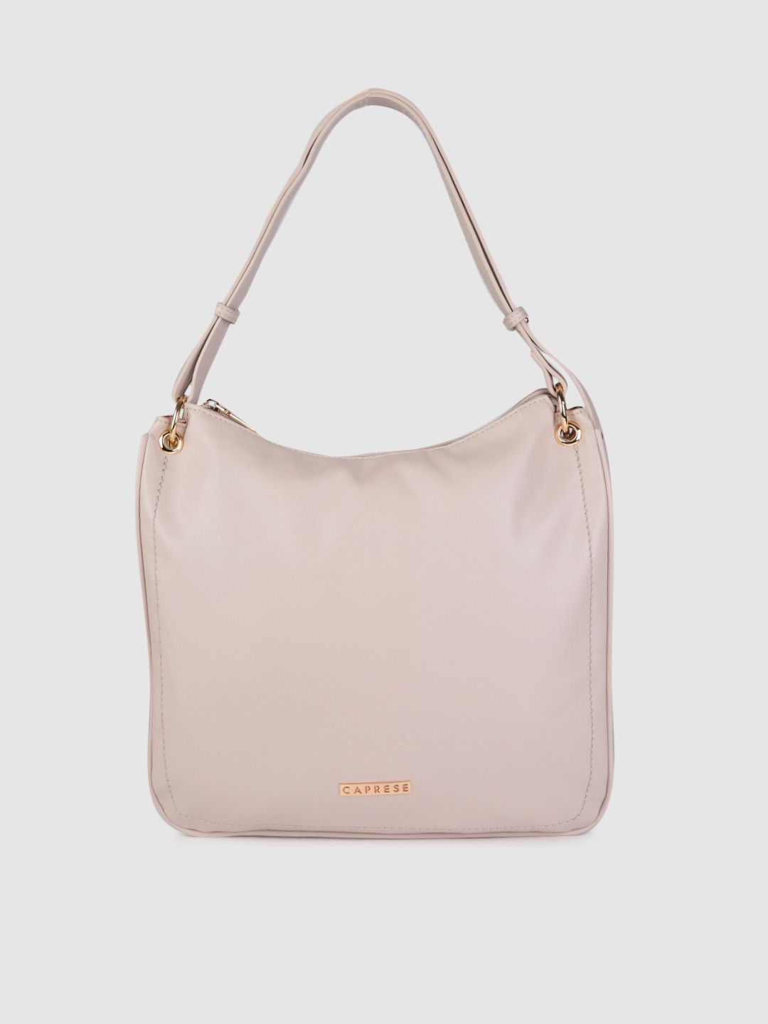 Caprese Nude-Coloured PU Structured Hobo Bag Price in India