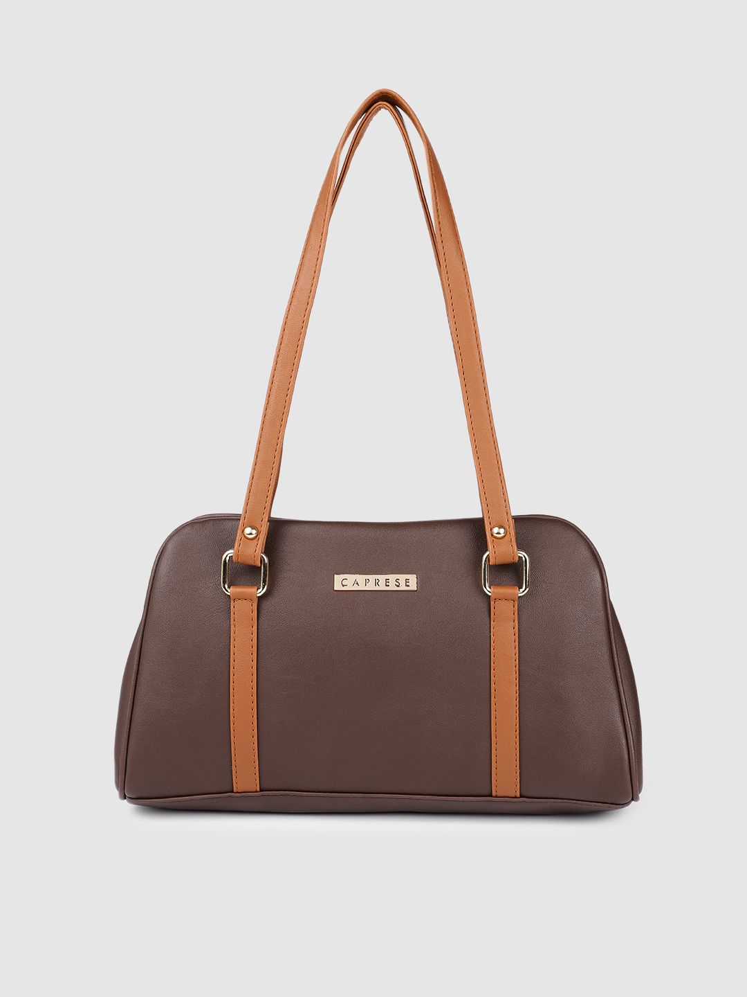 Caprese Brown Solid AUTUMN Structured Shoulder Bag Price in India