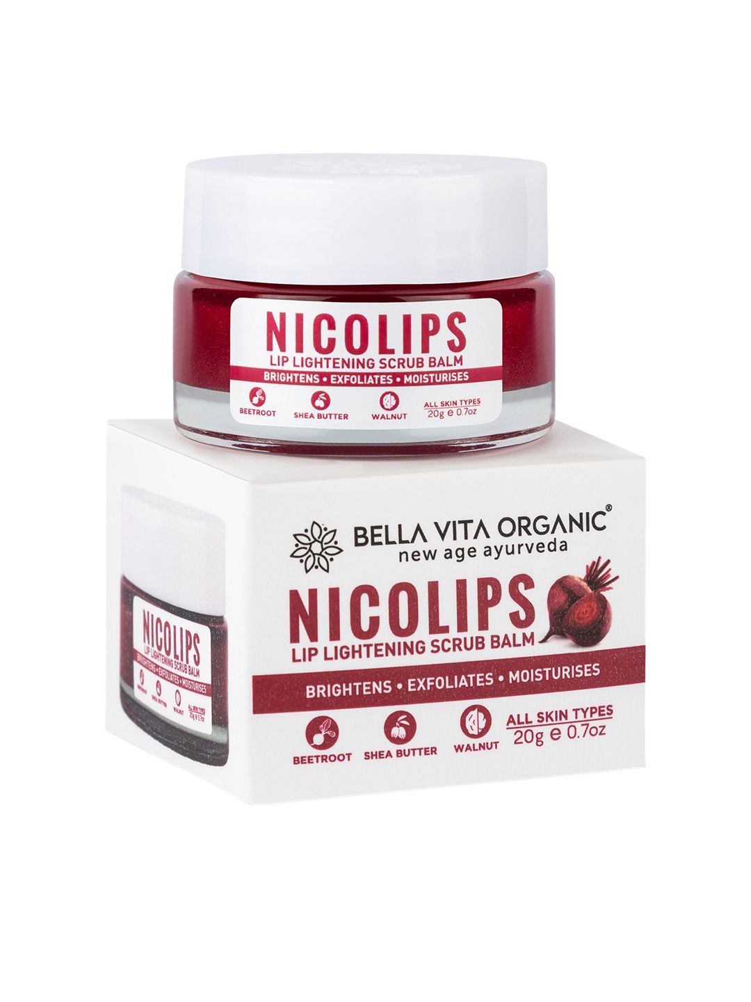 Bella Vita Organic Red Beetroot NicoLips Lightening Lip Scrub 20 g Price in India