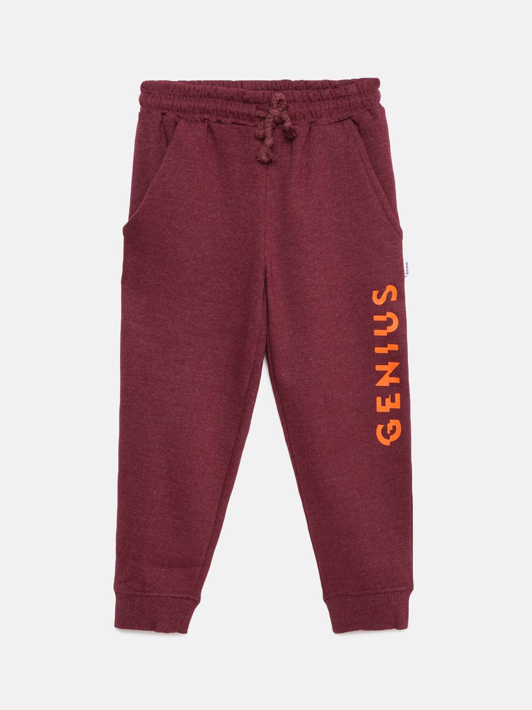 mackly Boys Maroon Solid Joggers