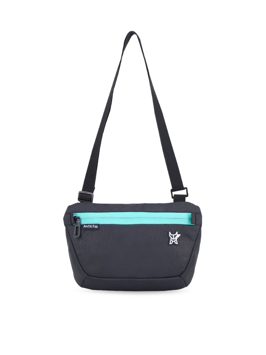 Arctic Fox Blue Colourblocked PU Structured Sling Bag with Applique Price in India