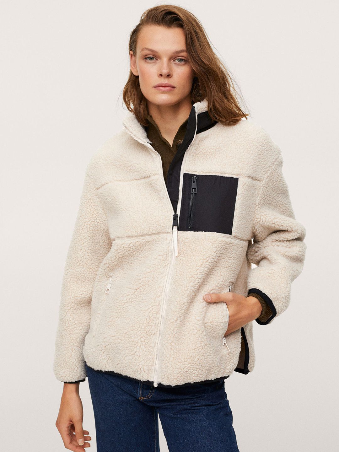 MANGO Women Off White KATMANDU Padded Jacket Price in India