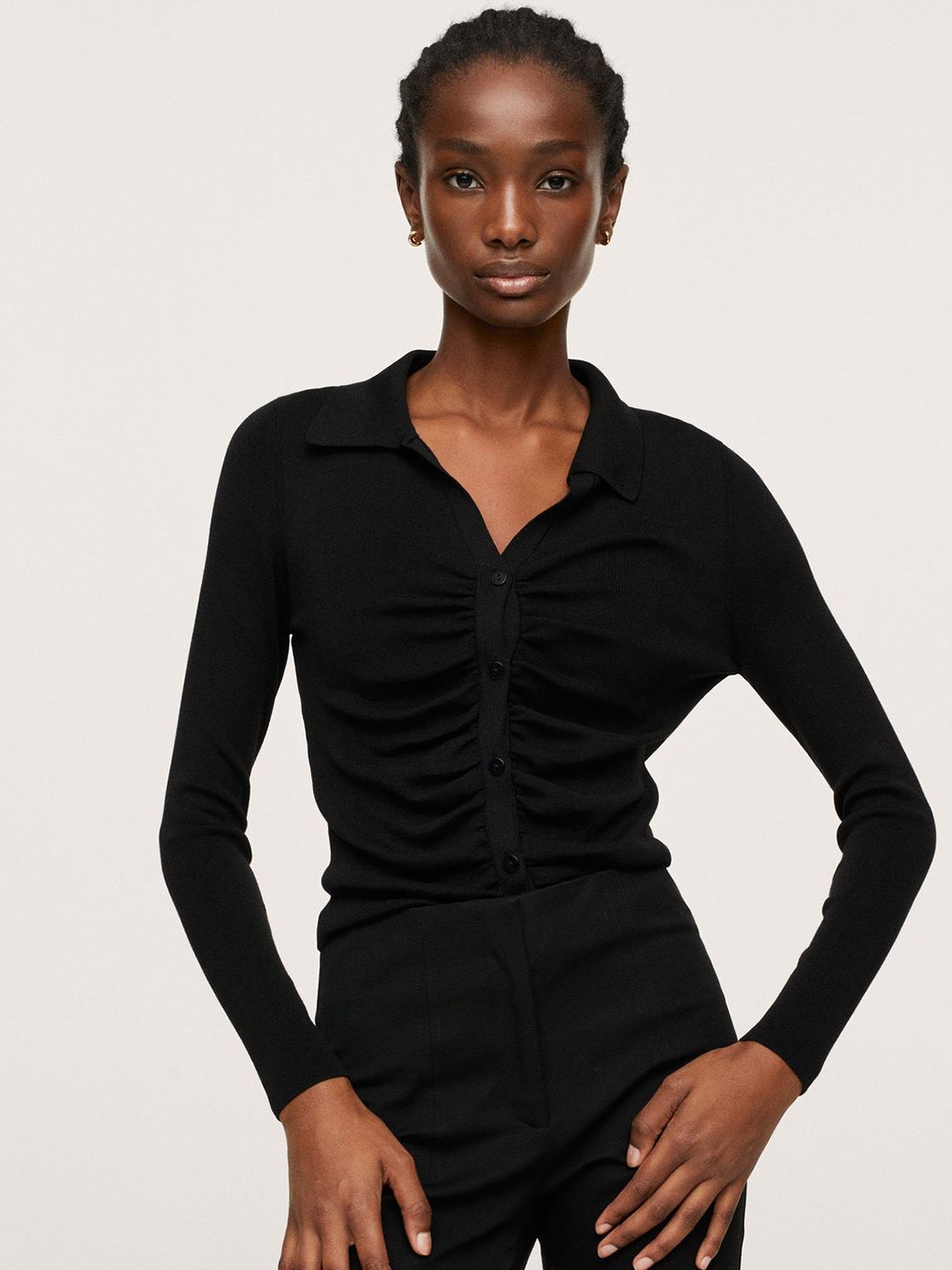 MANGO Women Black Cardigan Price in India