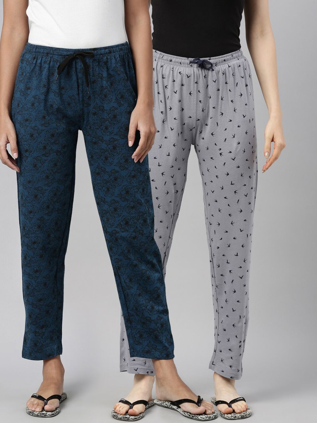 Kryptic Women Pack Of 2 Pure Cotton Lounge Pants Price in India