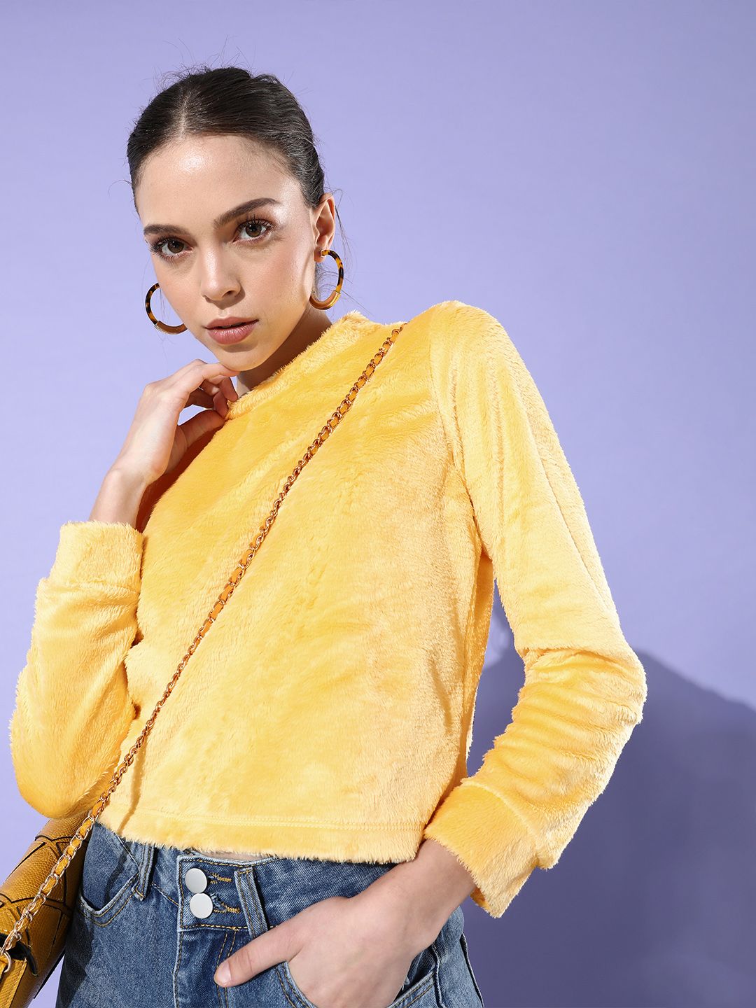 Tokyo Talkies Women Yellow Sweatshirt Price in India
