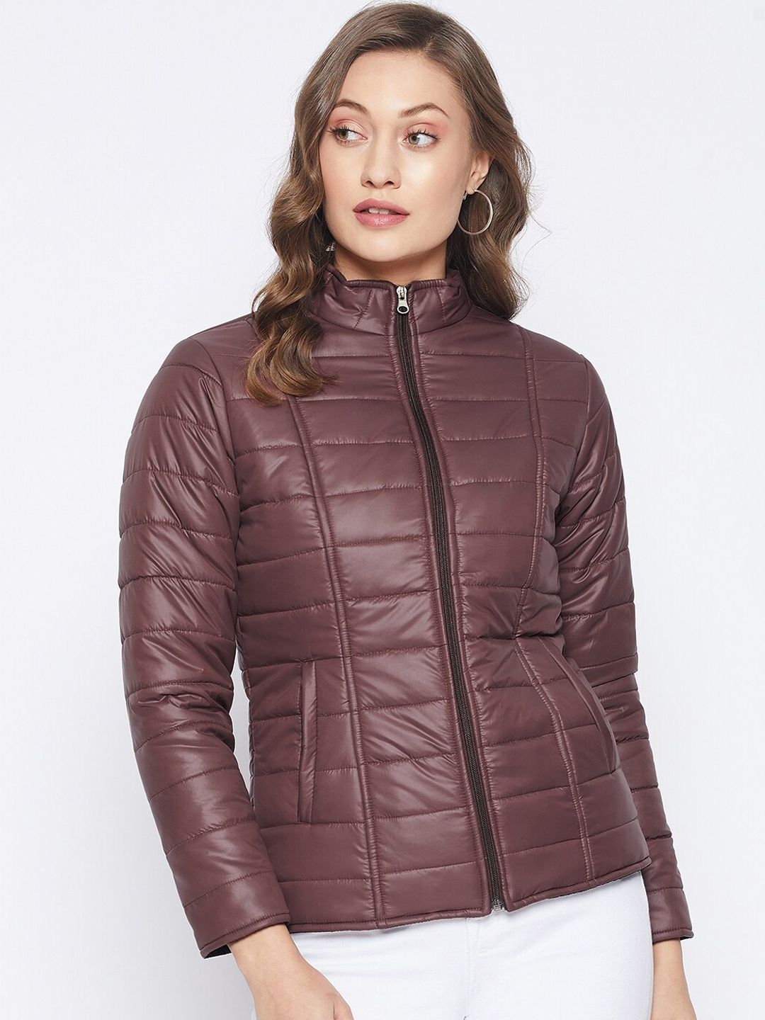 PURYS Women Brown Padded Jacket Price in India