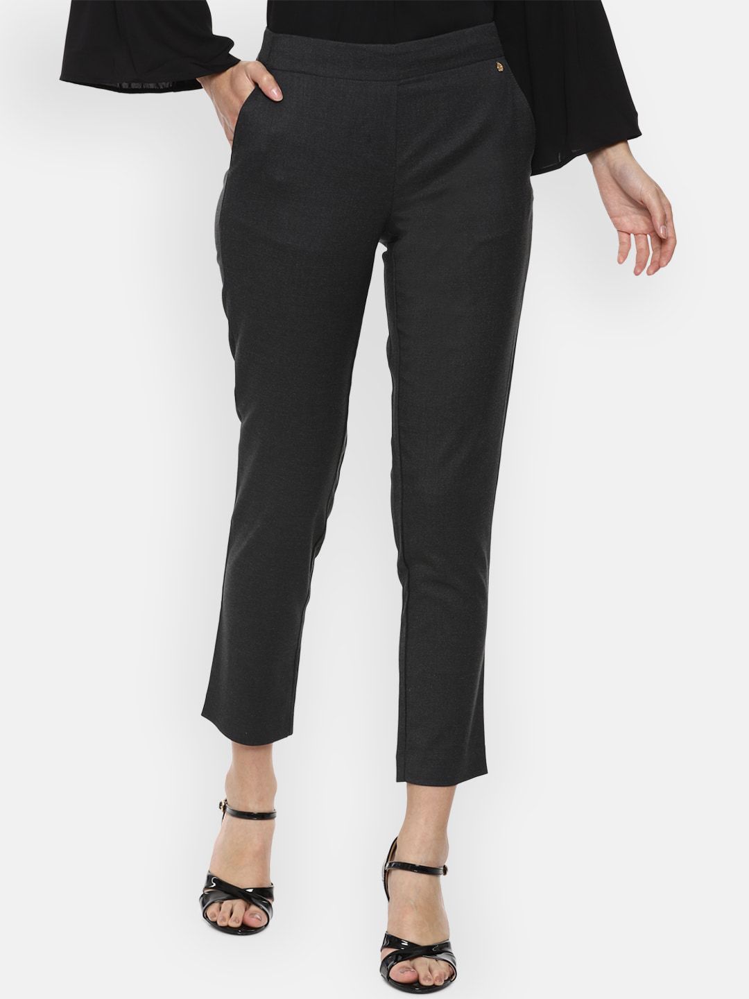 Van Heusen Woman Women Black Trousers Price in India