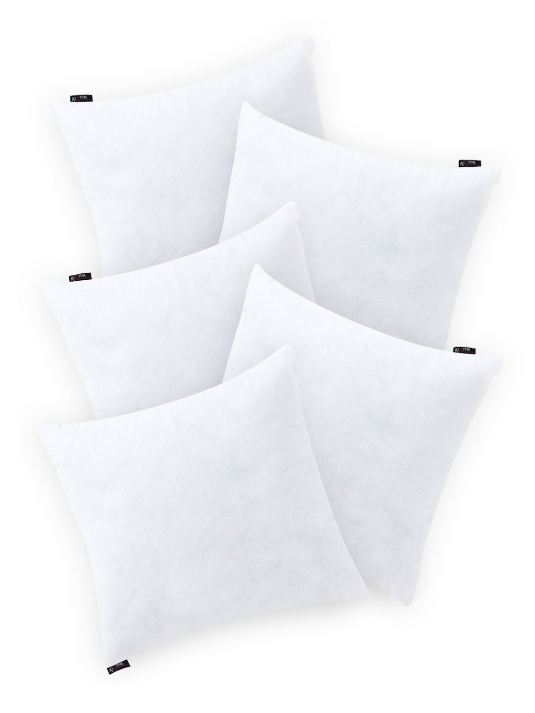Arrabi Set Of 5 White Solid Cushion Fillers Price in India