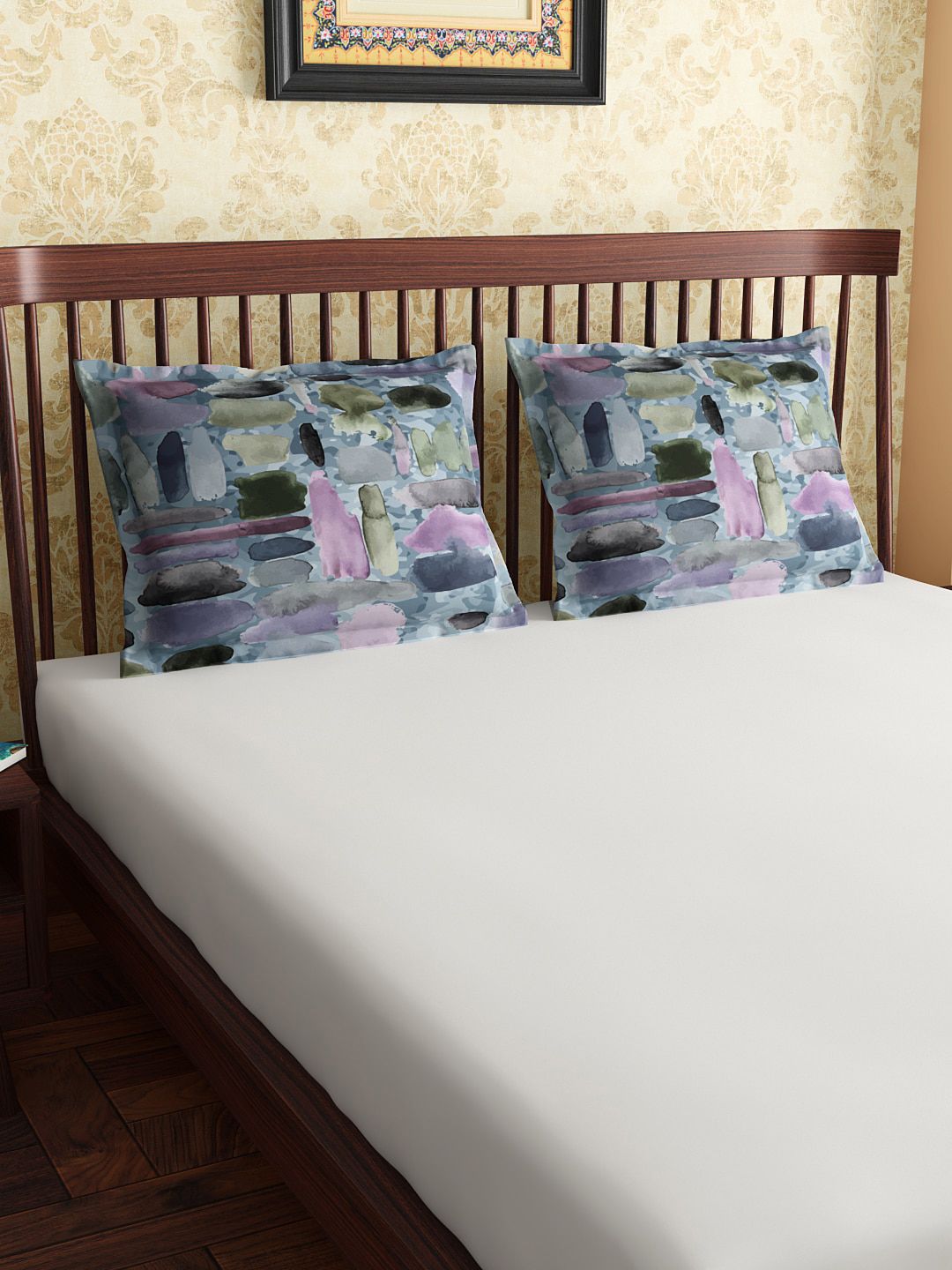 PETAL HOME PETAL HOME Unisex Blue Cotton Set Of 2 Pillow Covers