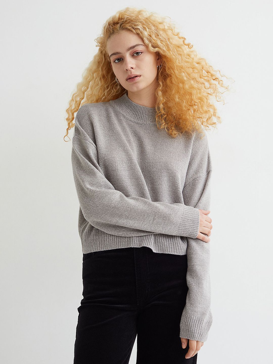 H&M Women Grey Acrylic Jumper Price in India