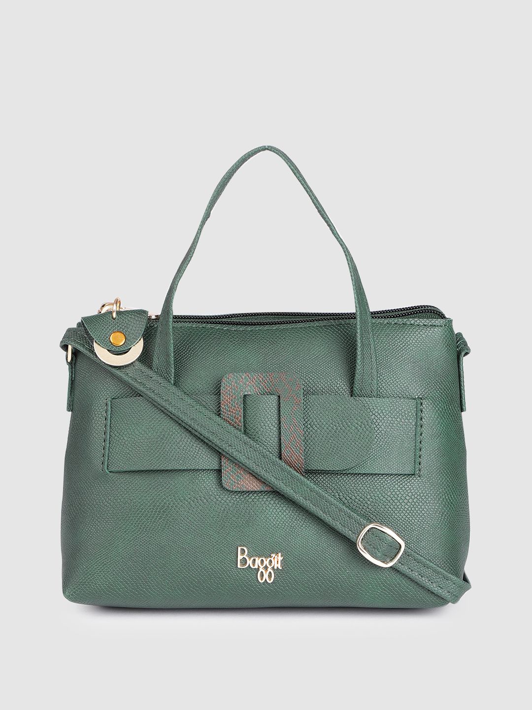 Baggit Green Textured BAMBI TRIVAGO 5 Handheld Bag Price in India