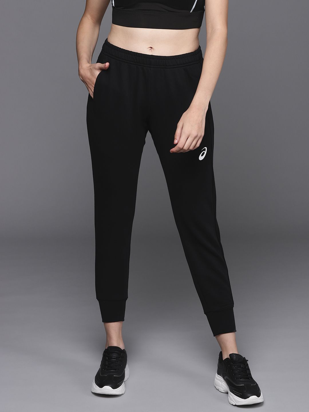 ASICS Women Black Solid Straight Fit Training Joggers Price in India