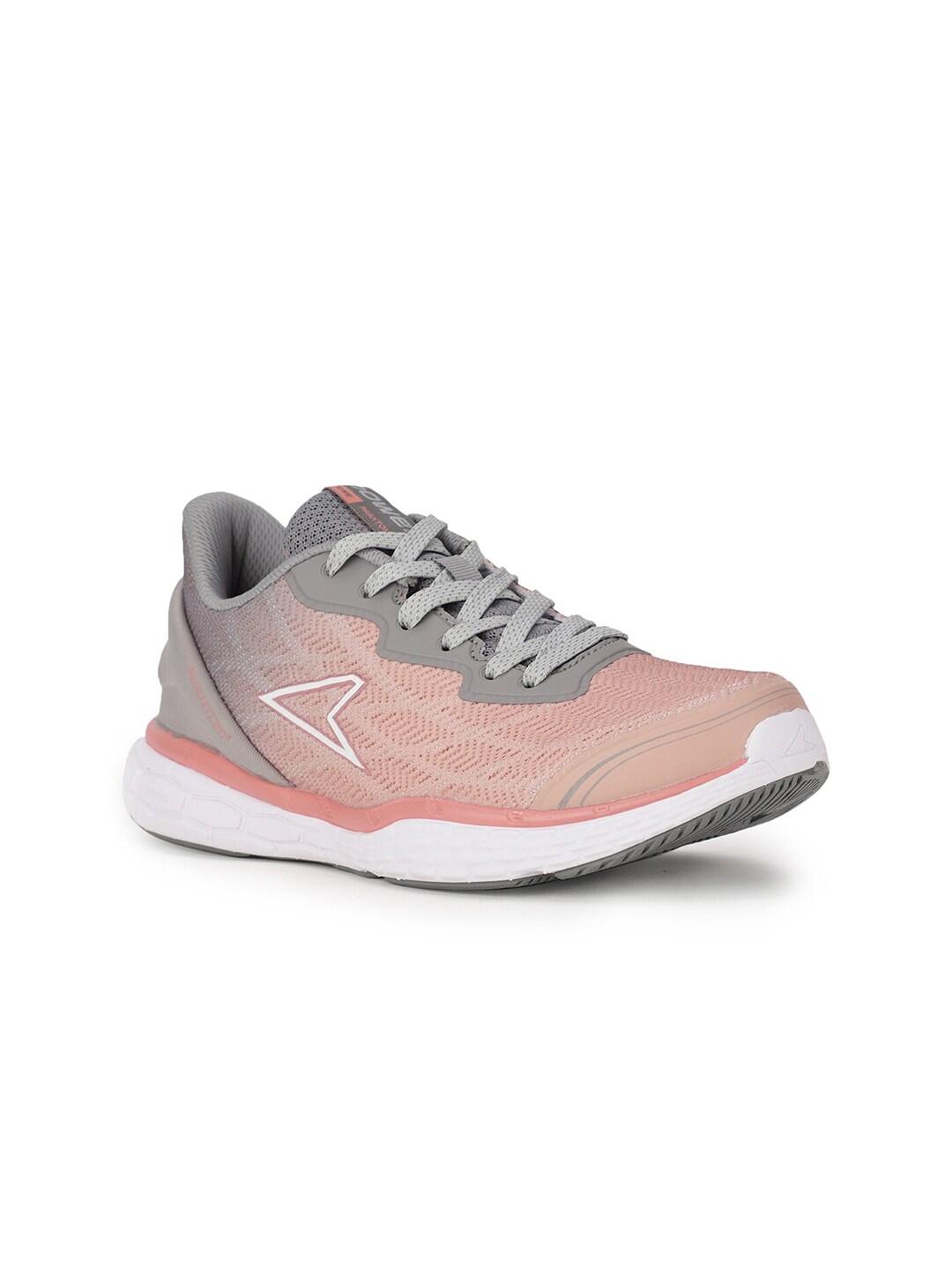 Power Women Grey Textile Running Non-Marking Shoes Price in India