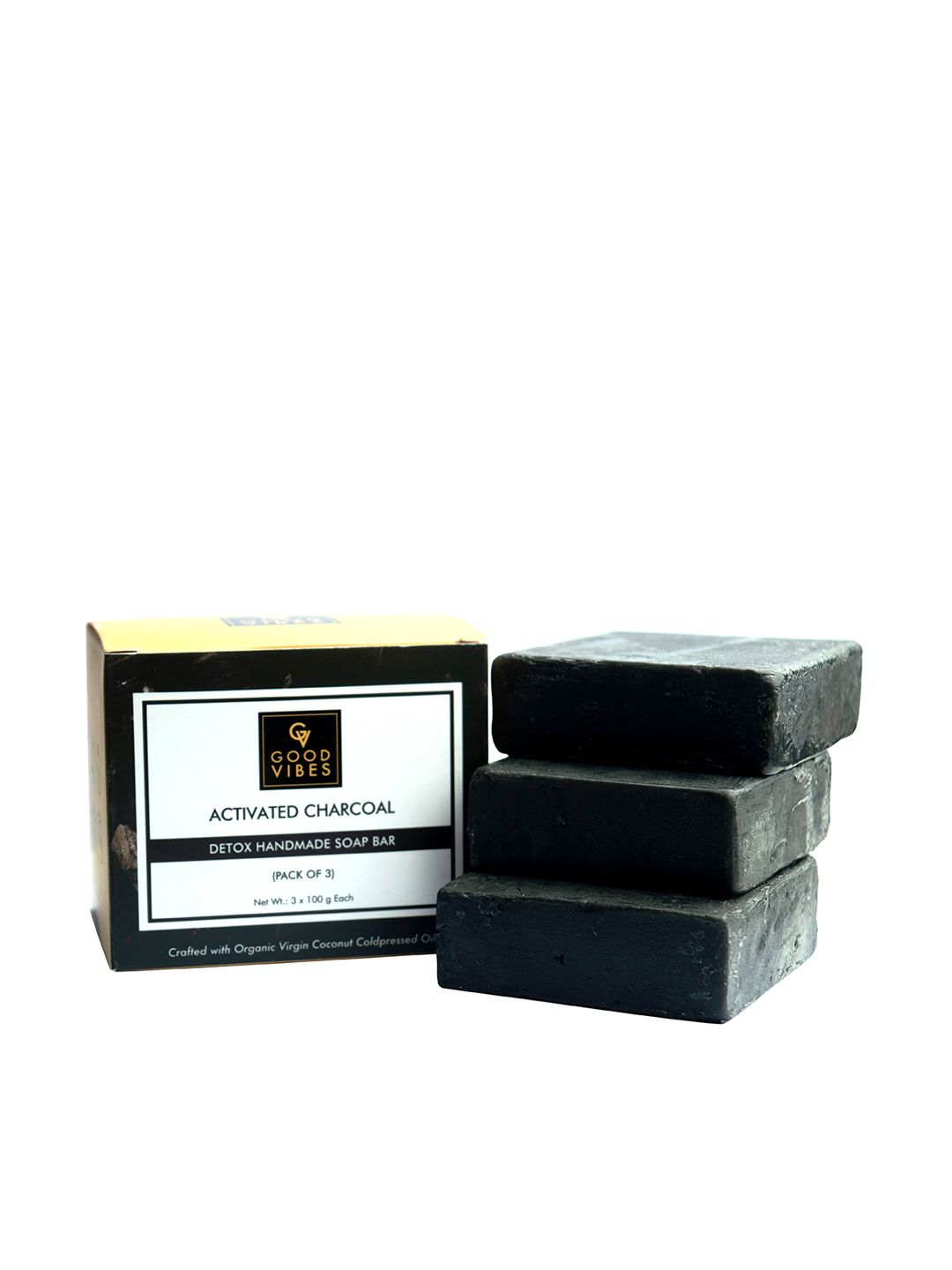 Buy Good Vibes Unisex Pack of 3 Activated Charcoal Detox Handmade