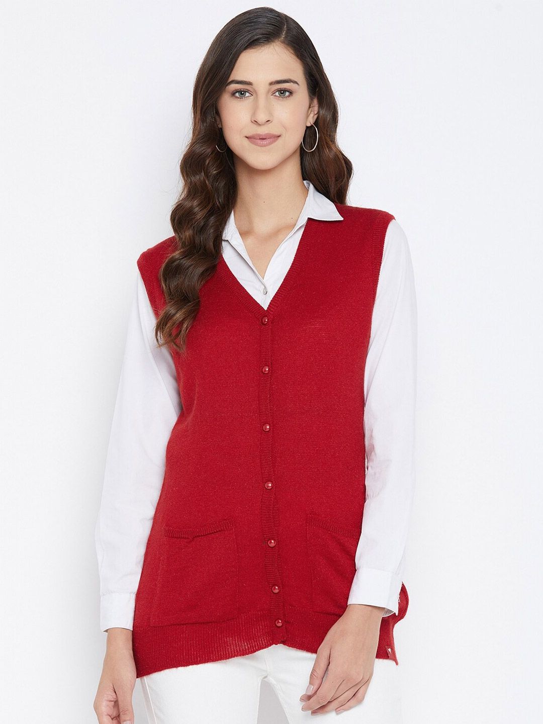 NEVA Women Red Cardigan Price in India