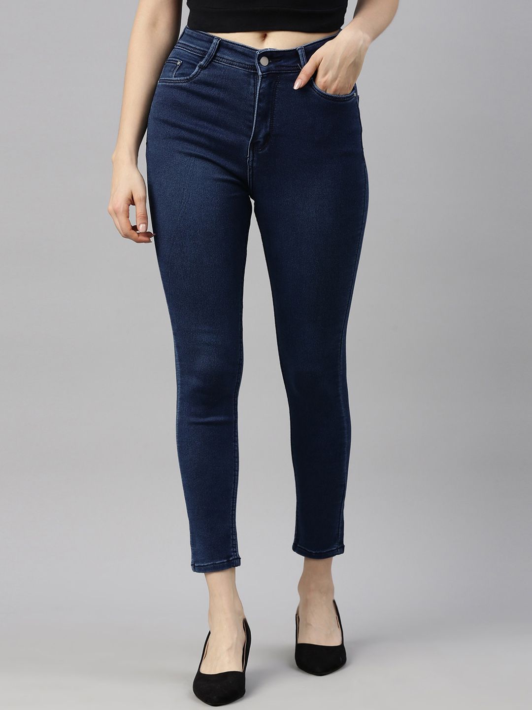 GOLDSTROMS Women Blue Slim Fit Stretchable Jeans Price in India