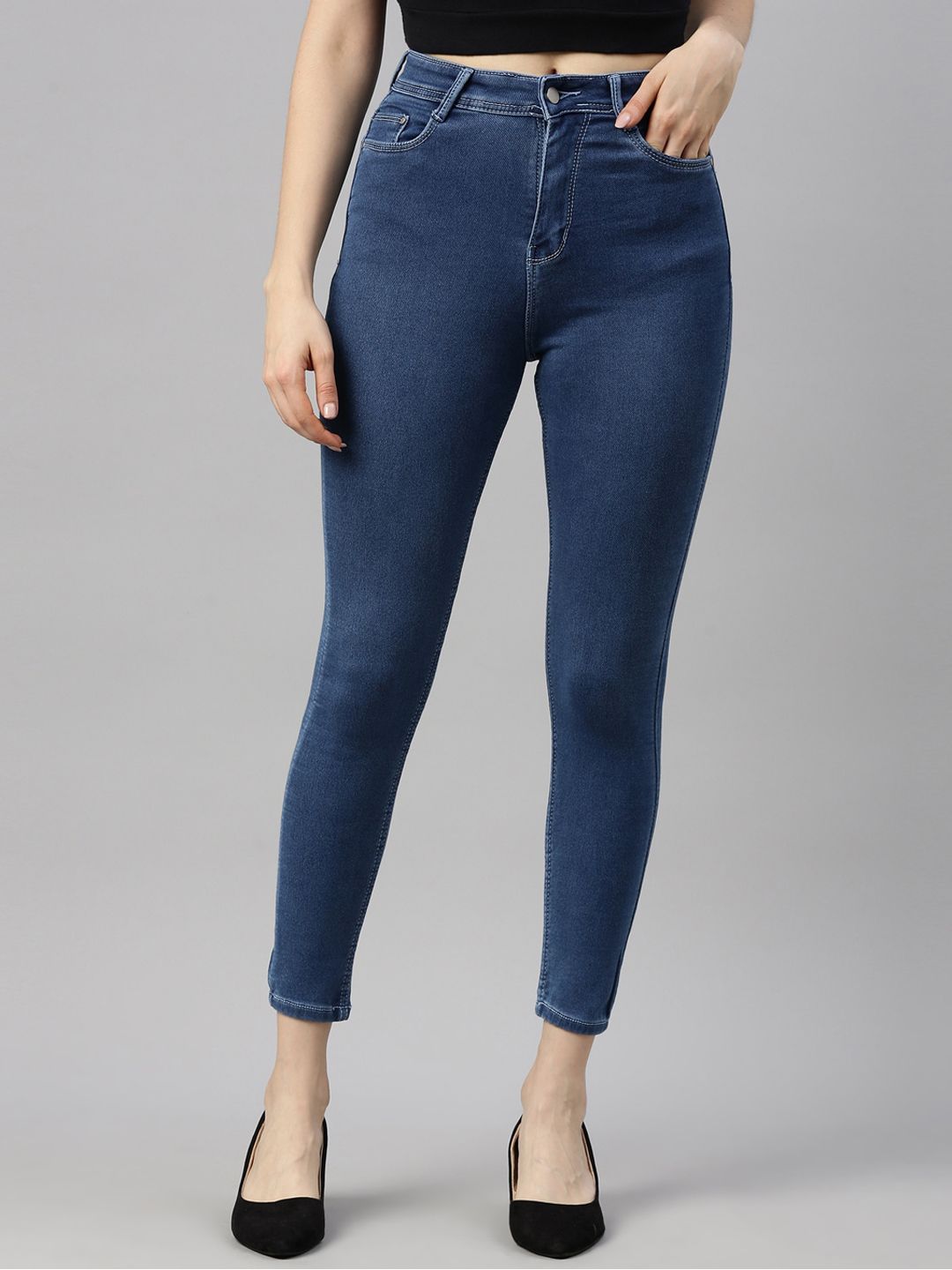 GOLDSTROMS Women Blue Slim Fit Stretchable Jeans Price in India