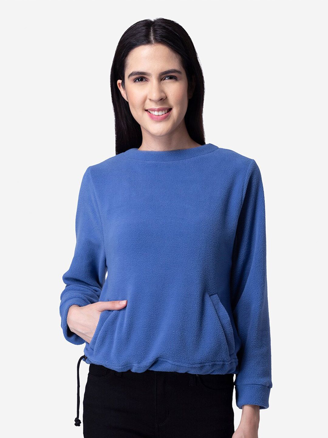 Modriba Women Blue Sweatshirt Price in India