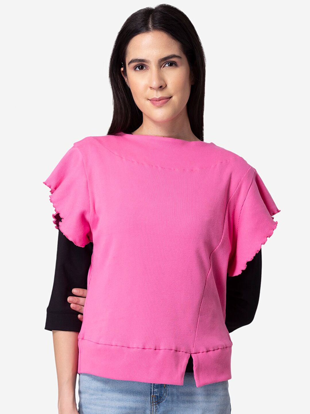 Modriba Women Pink Sweatshirt Price in India