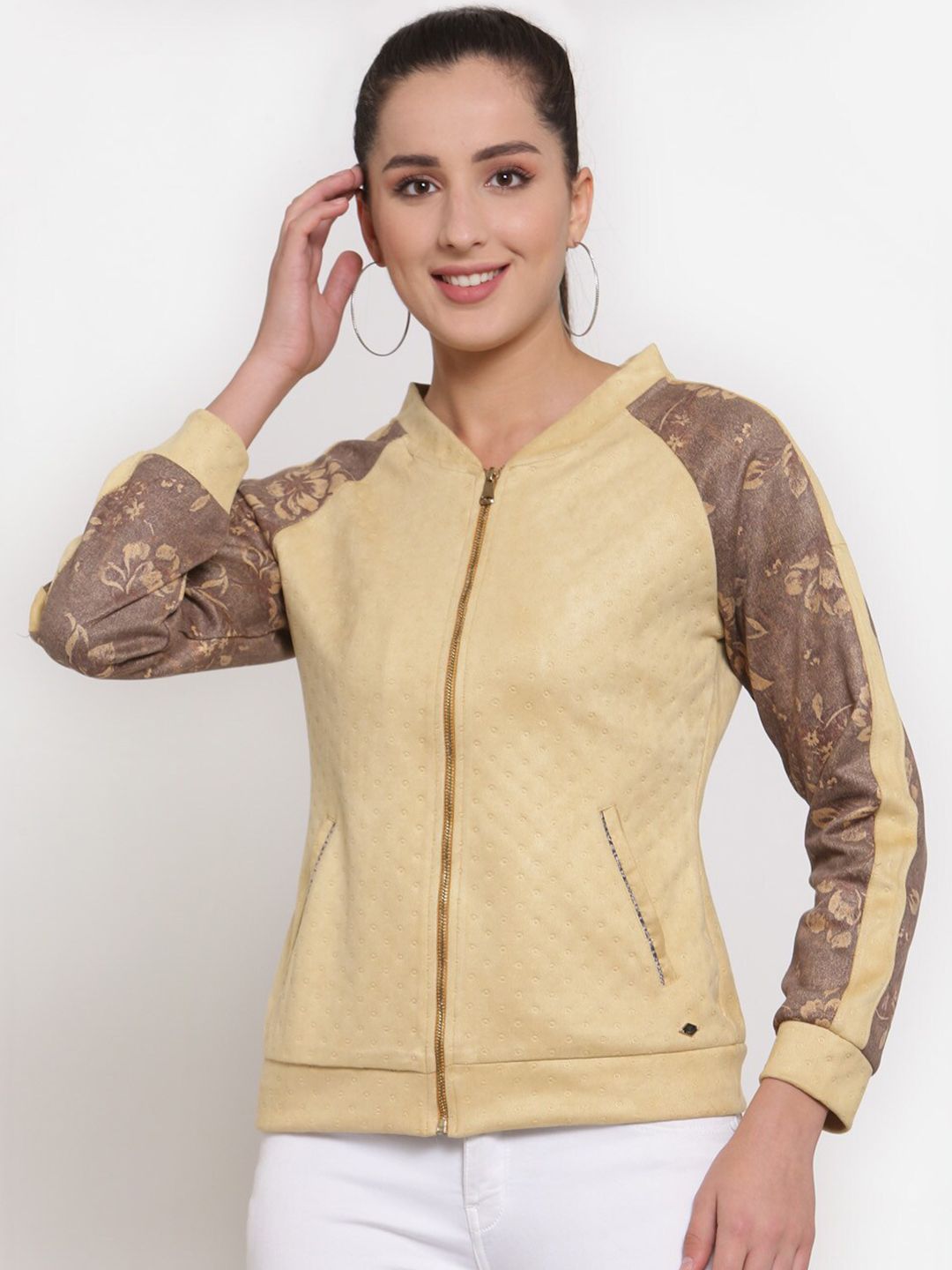 Juelle Women Beige Printed Sweatshirt Price in India
