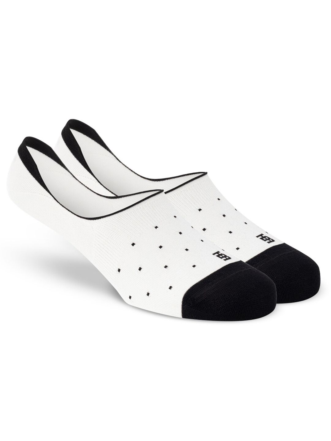 SockSoho Men White & Black Patterned Shoe Liners