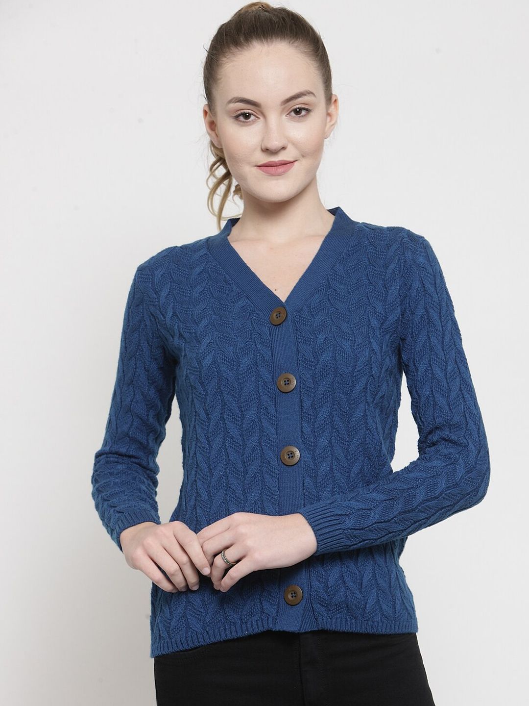 Kalt Women Blue Cardigan Price in India