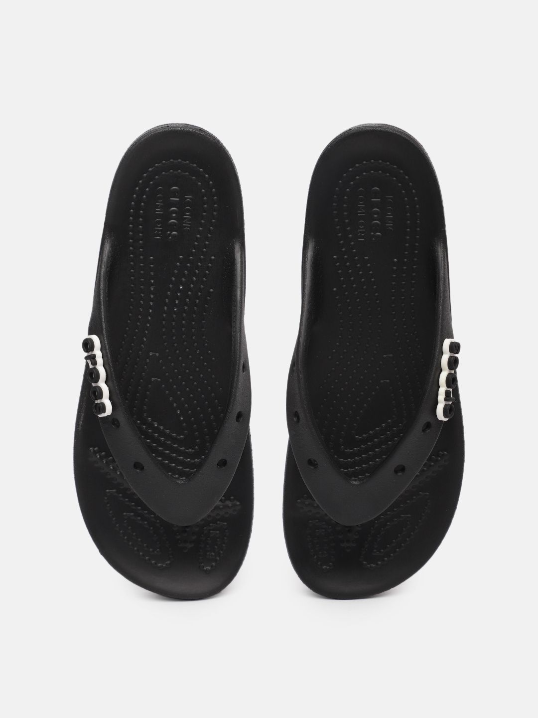 Crocs Women Black Croslite Thong Flip-Flops Price in India