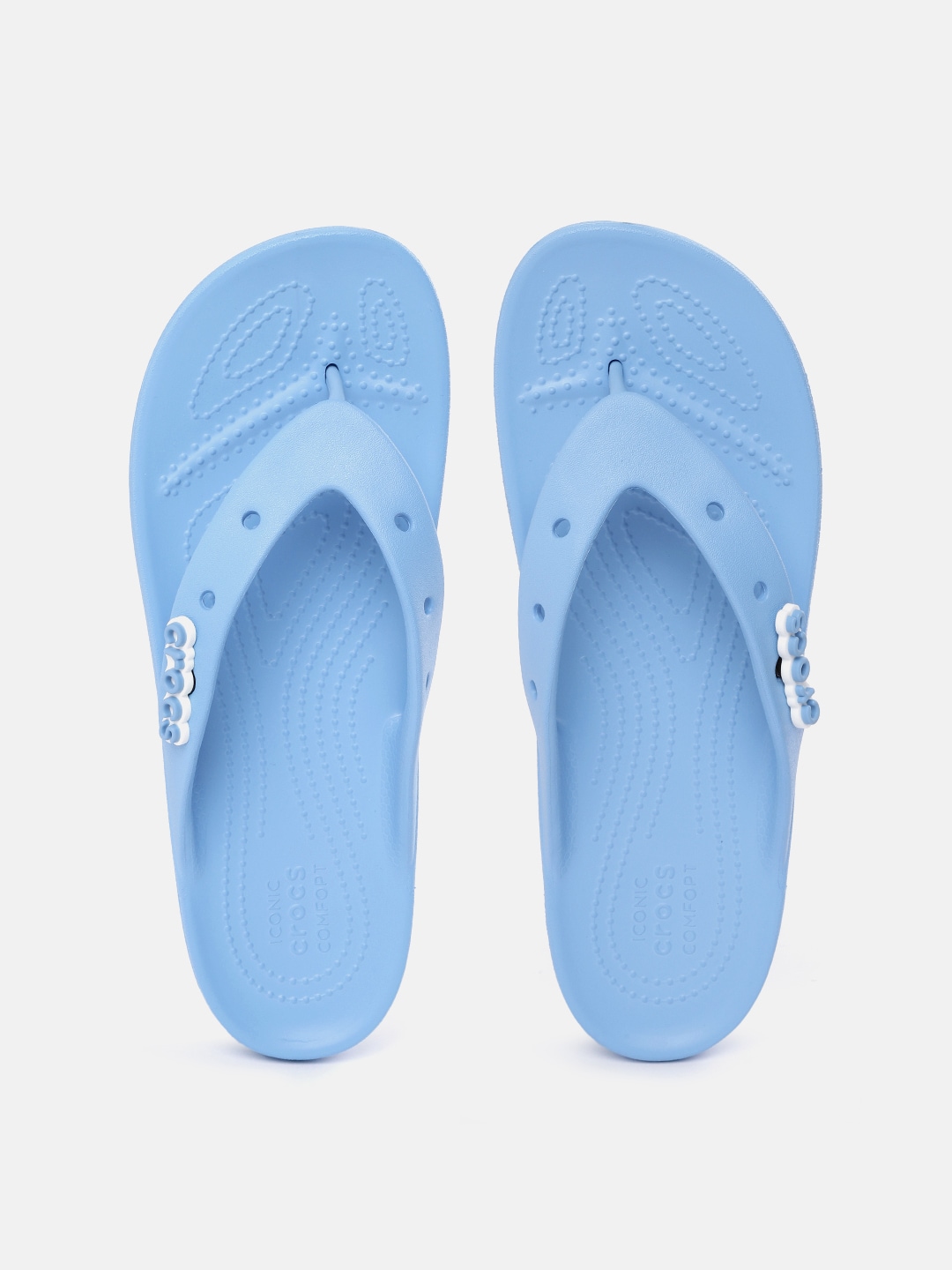 Crocs Women Blue Textured Thong Flip-Flops Price in India