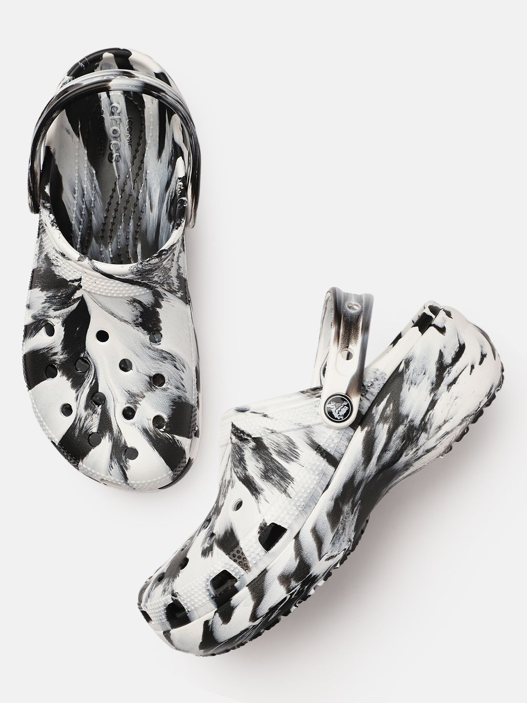 Crocs Women Black & White Colourblocked Croslite Clogs Price in India
