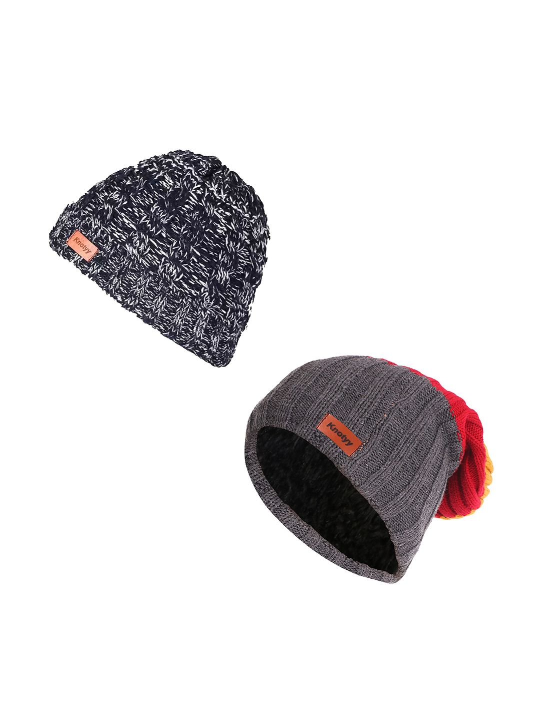 Knotyy Unisex Pack Of 2 Multicoloured Acrylic Beanie Price in India