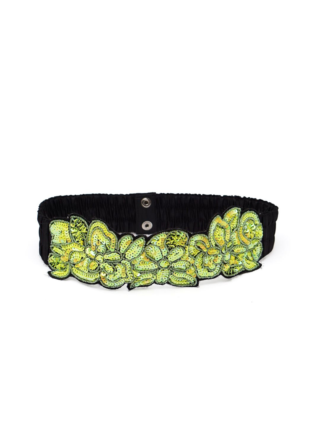 Diwaah Women Green & Black Embellished Elasticated Belt Price in India