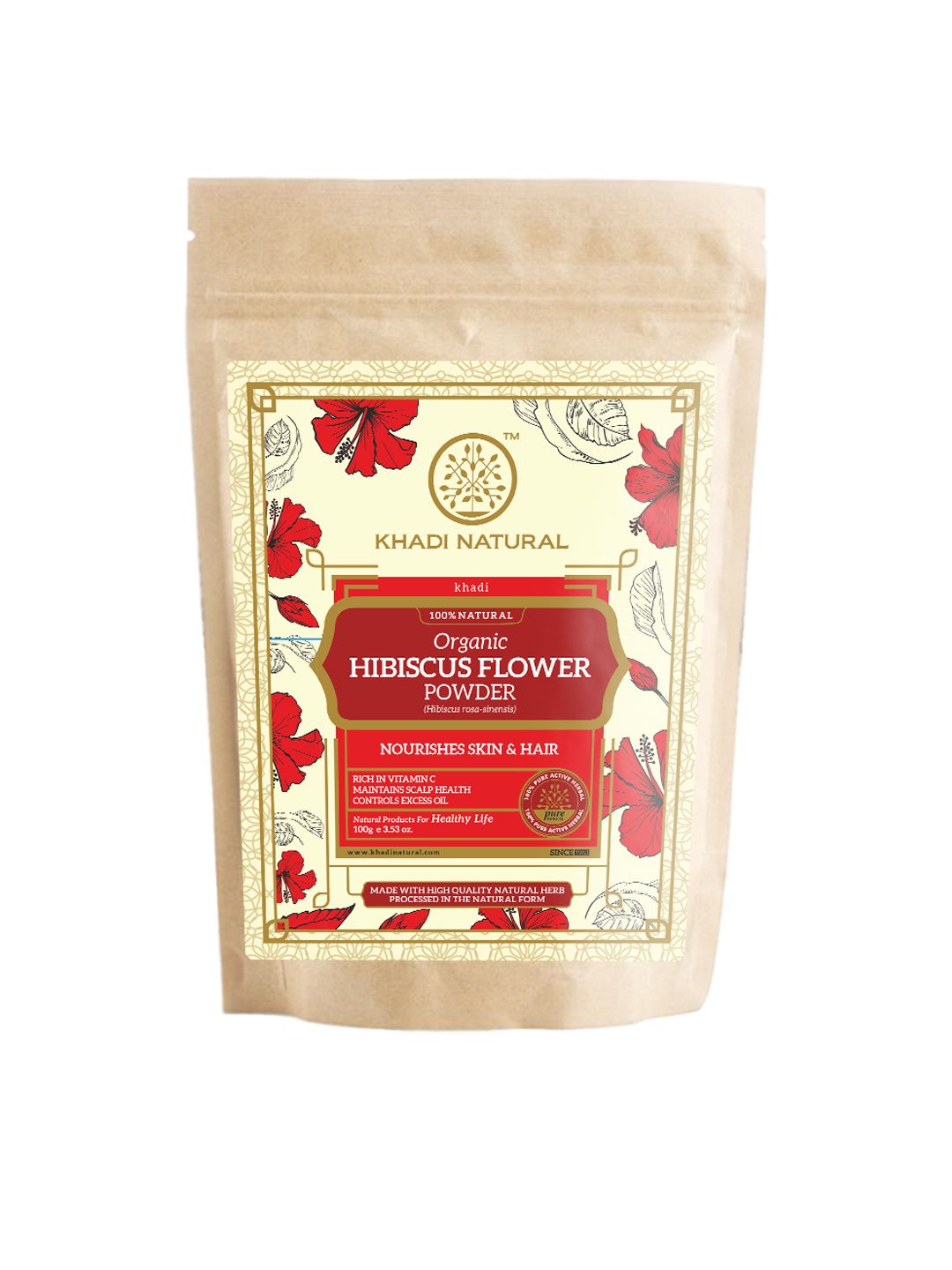 Khadi Natural Herbal Hibiscus Flower organic Powder