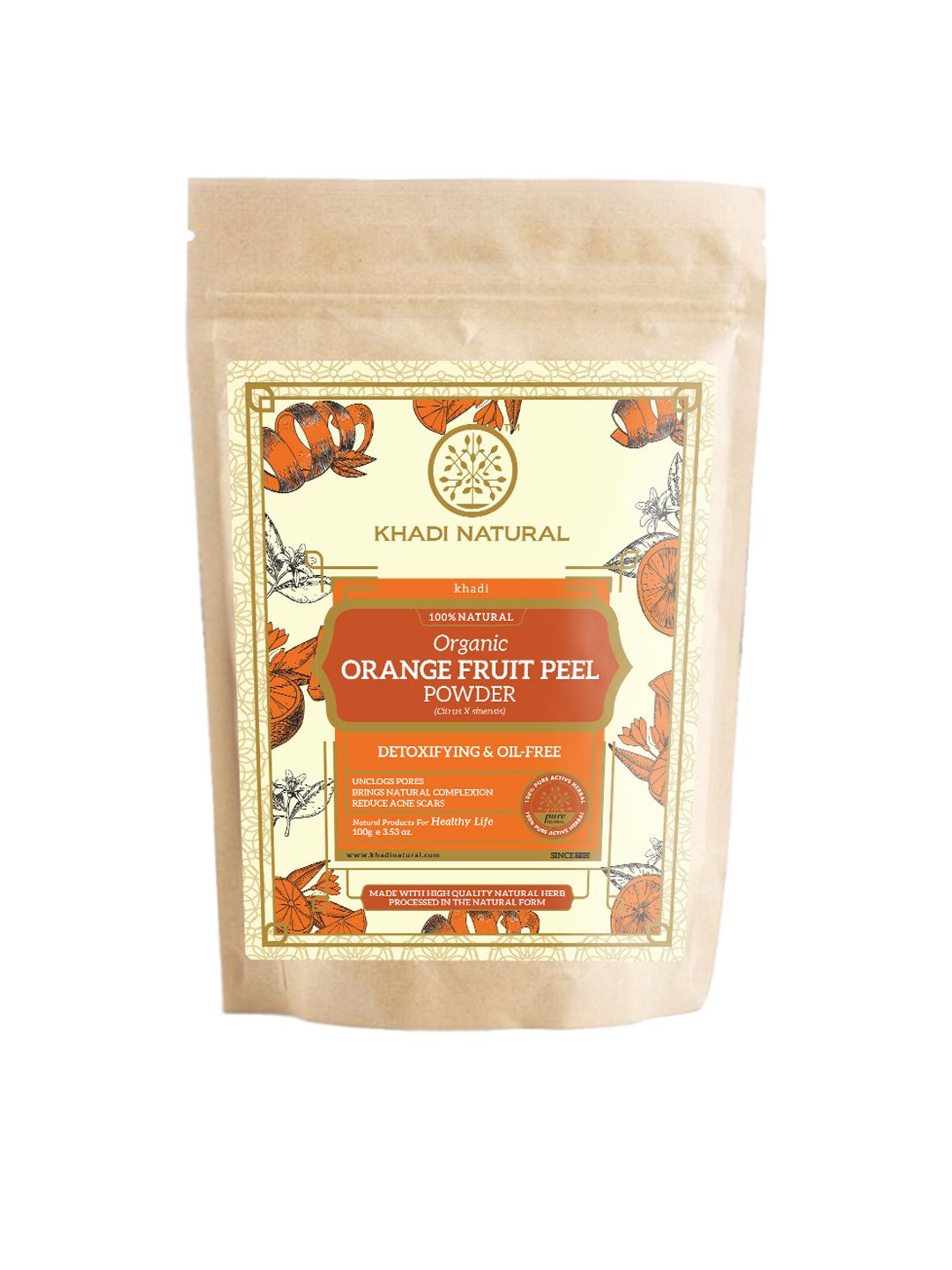 Khadi Natural Herbal Orange Fruit peel organic Powder Price in India
