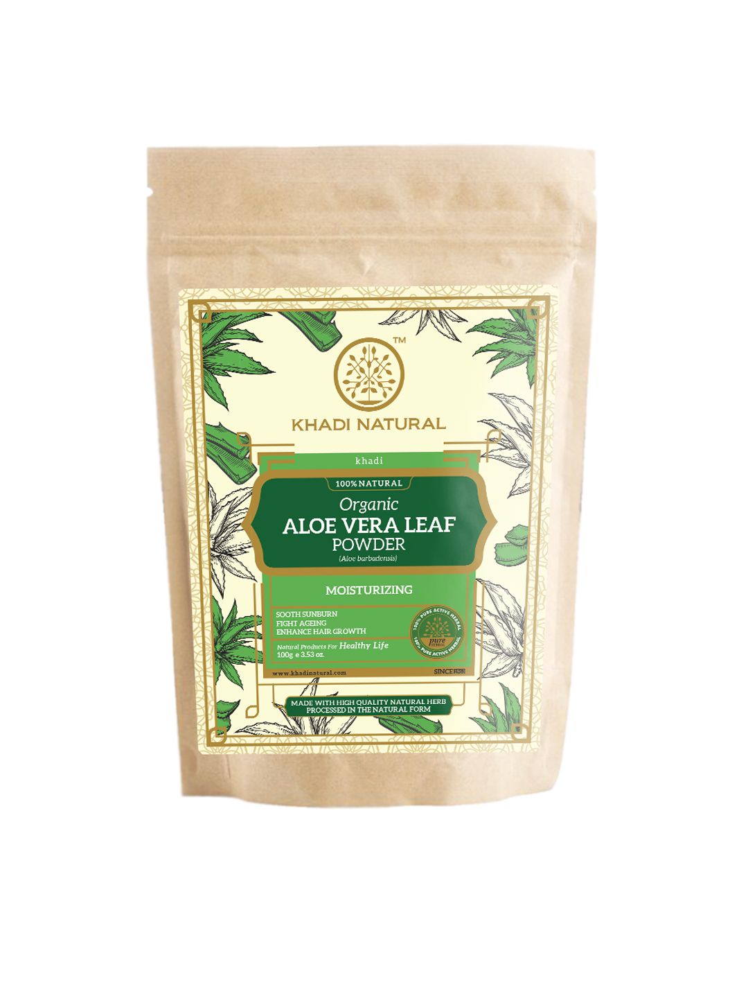 Khadi Natural Herbal Aloevera Leaf organic Powder- 100g Price in India