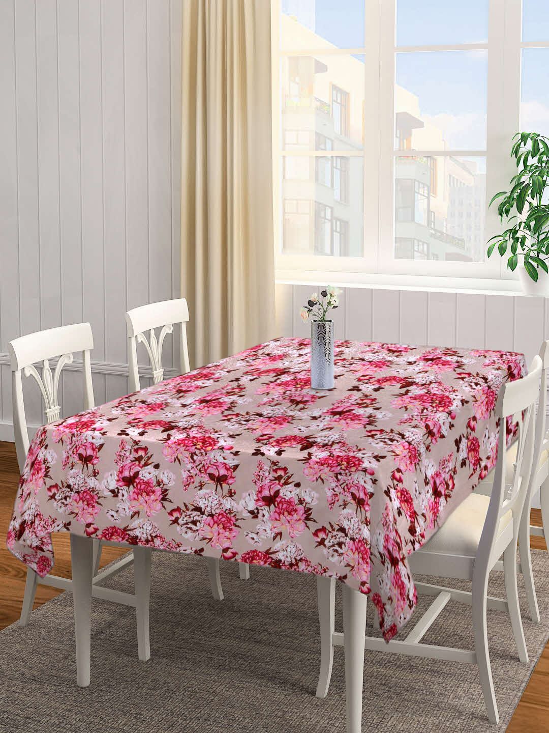 Arrabi Multicoloured Floral Printed 6 Seater Table Cover Price in India