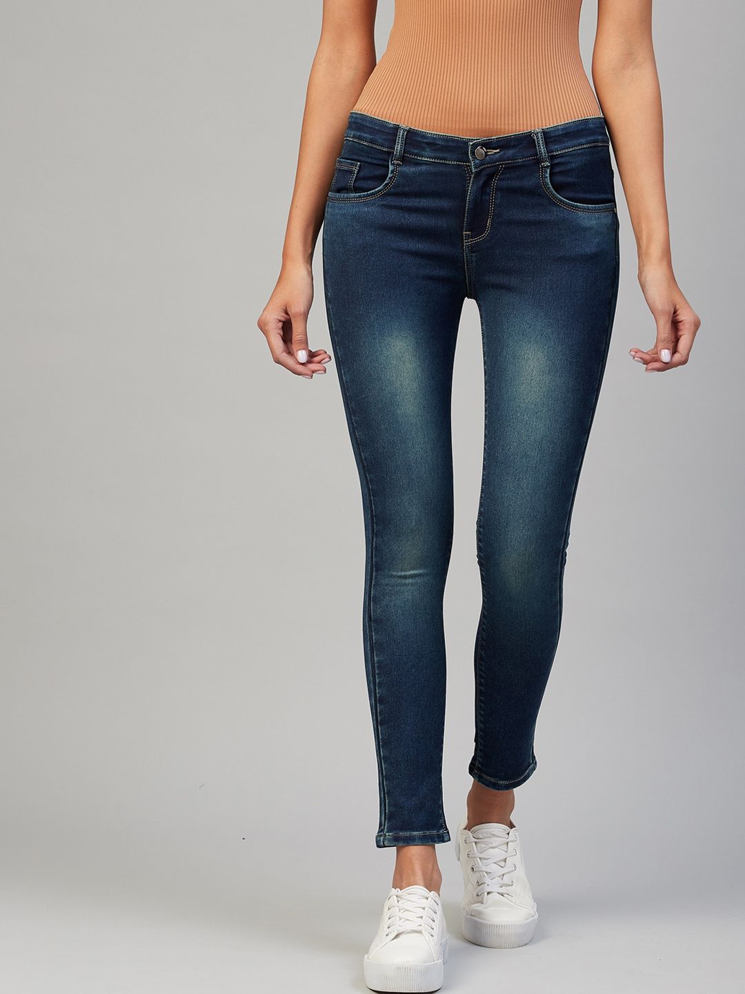 Orchid Blues Women Blue High-Rise Heavy Fade Jeans Price in India