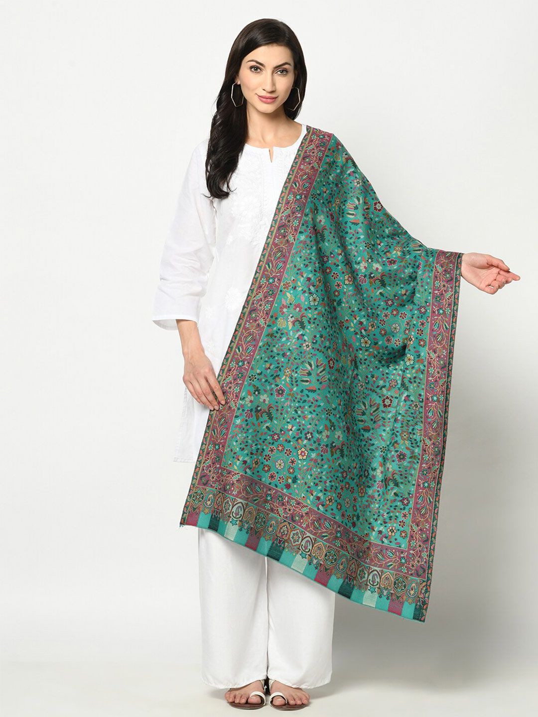 Safaa Women Green Woven Design Stole Price in India