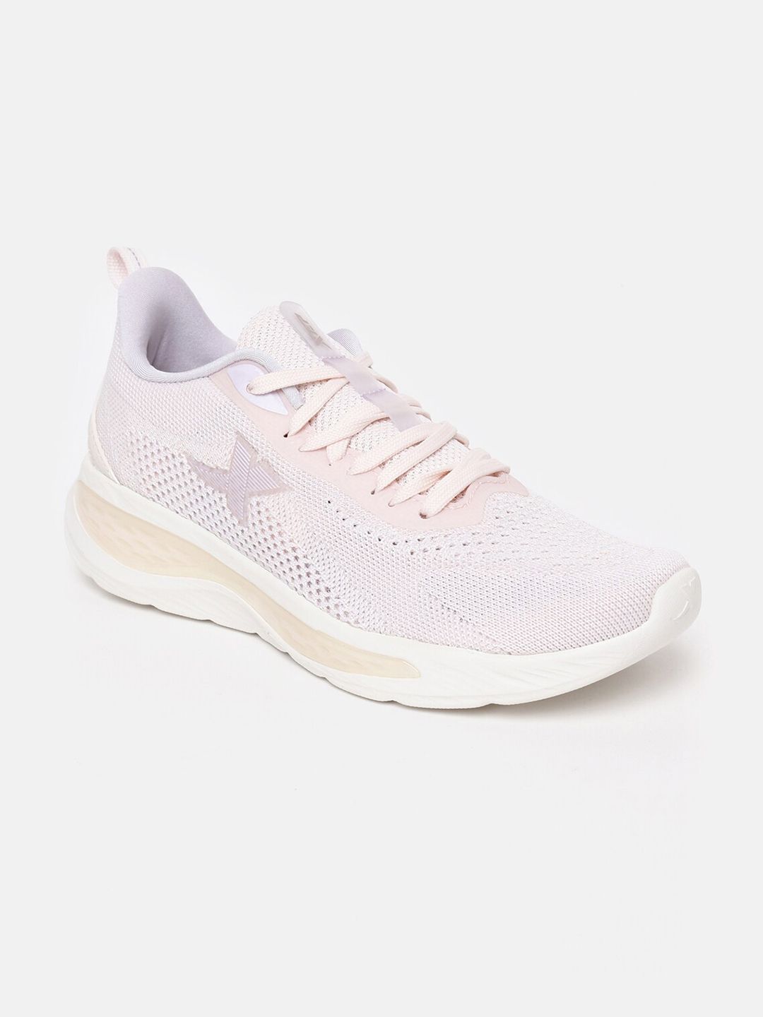 Xtep Women Pink Textile Running Non-Marking Sports Attitude Shoes Price in India