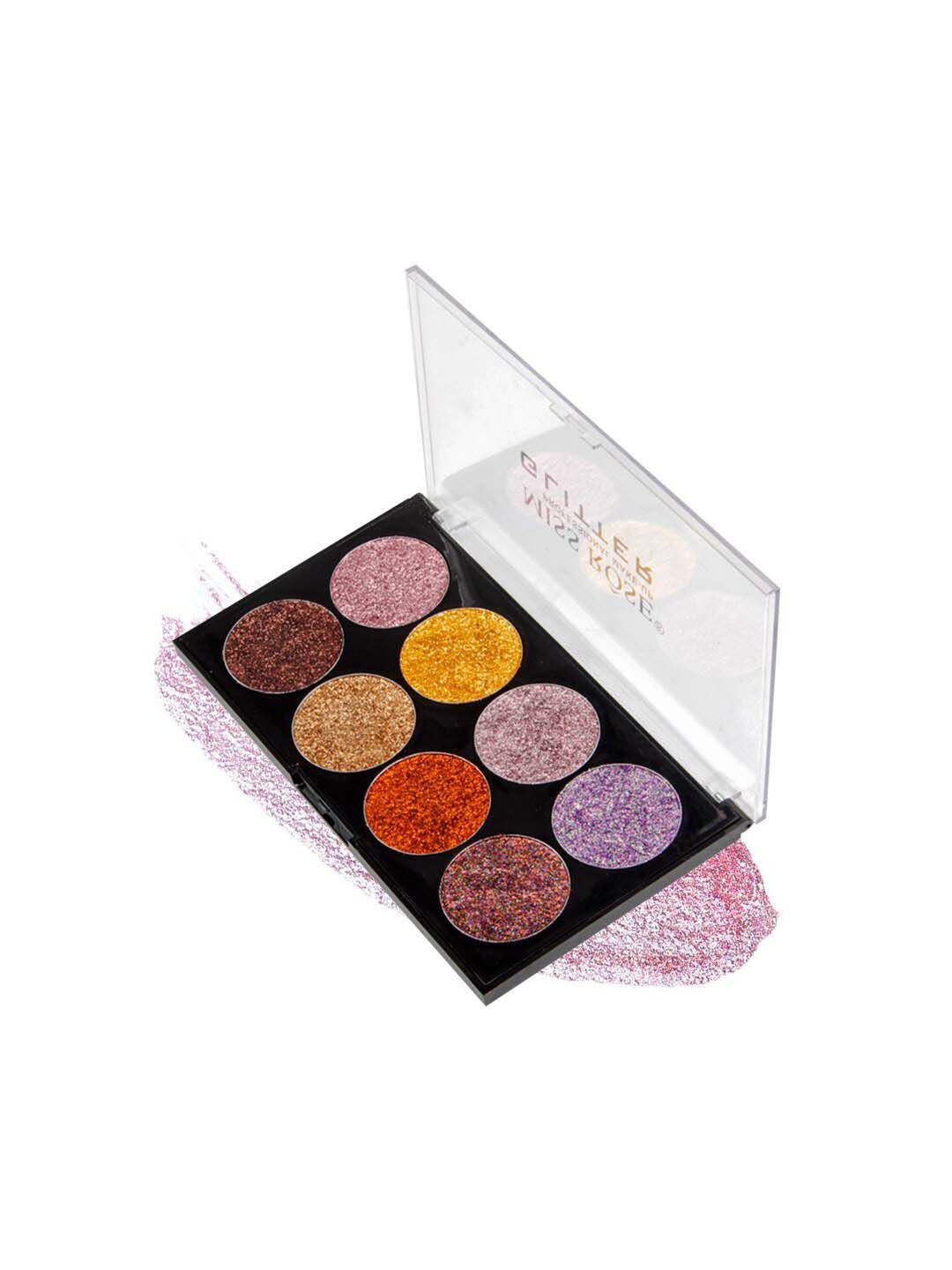 MISS ROSE Set of 8 Multicolor Glitter Eyeshadow Palette 7001-88M 03 Price in India