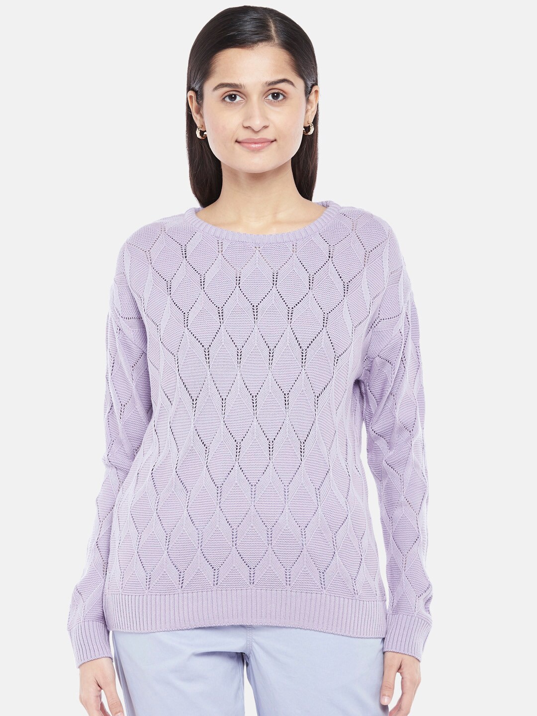 Honey by Pantaloons Women Purple Acrylic Pullover Price in India