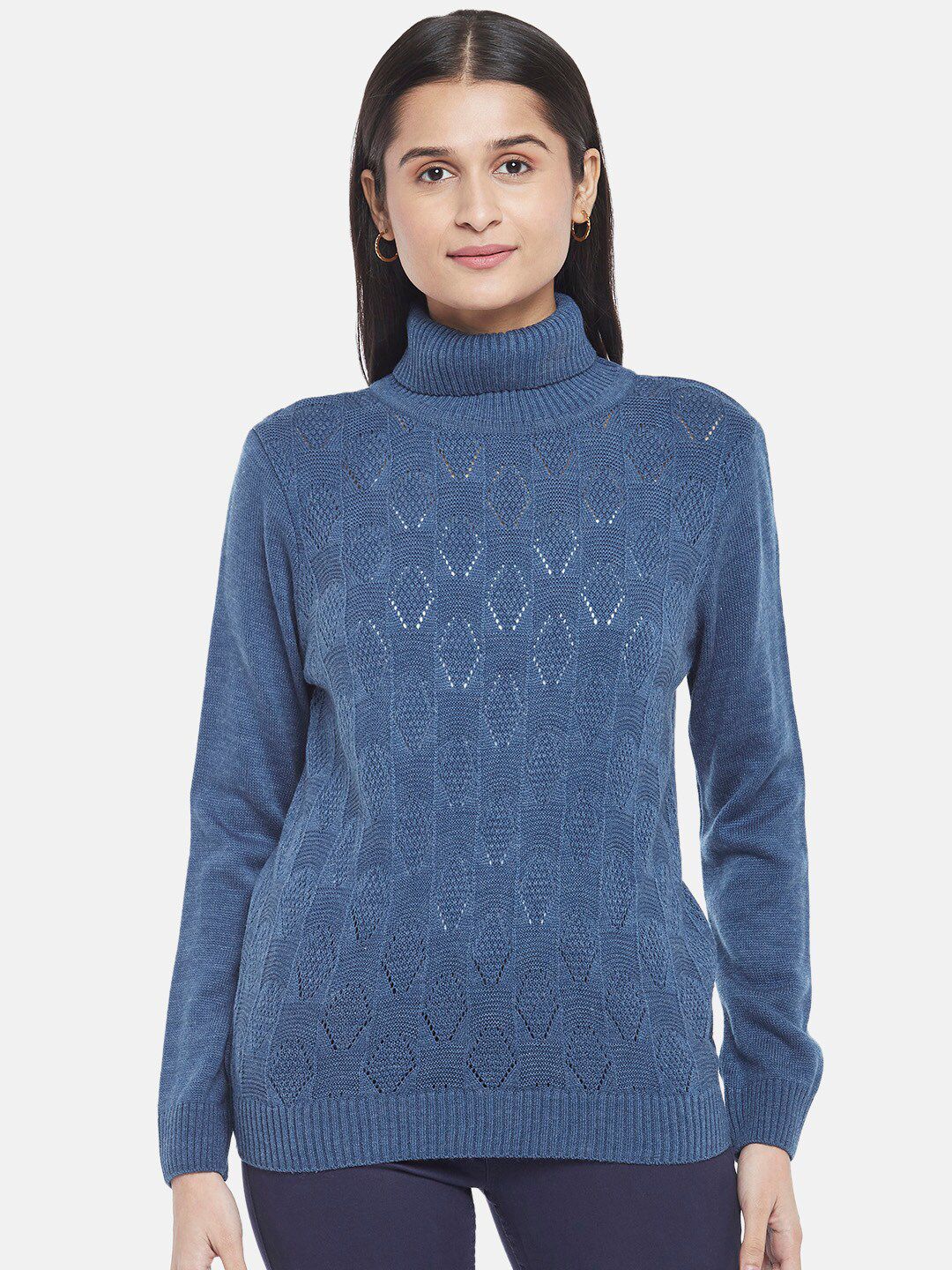 Honey by Pantaloons Women Blue Acrylic Pullover Price in India