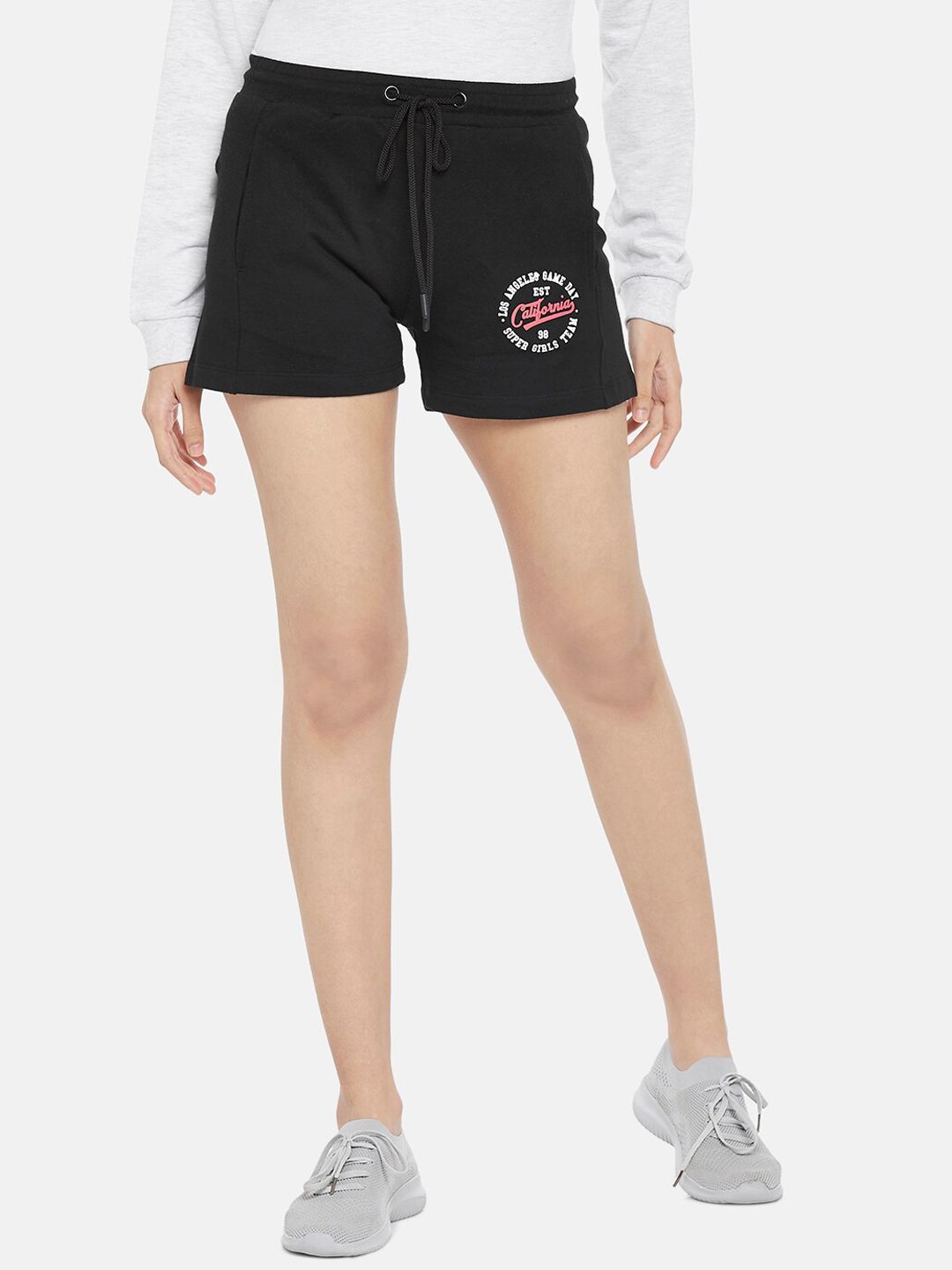 Ajile by Pantaloons Women Black Pure Cotton Sports Shorts