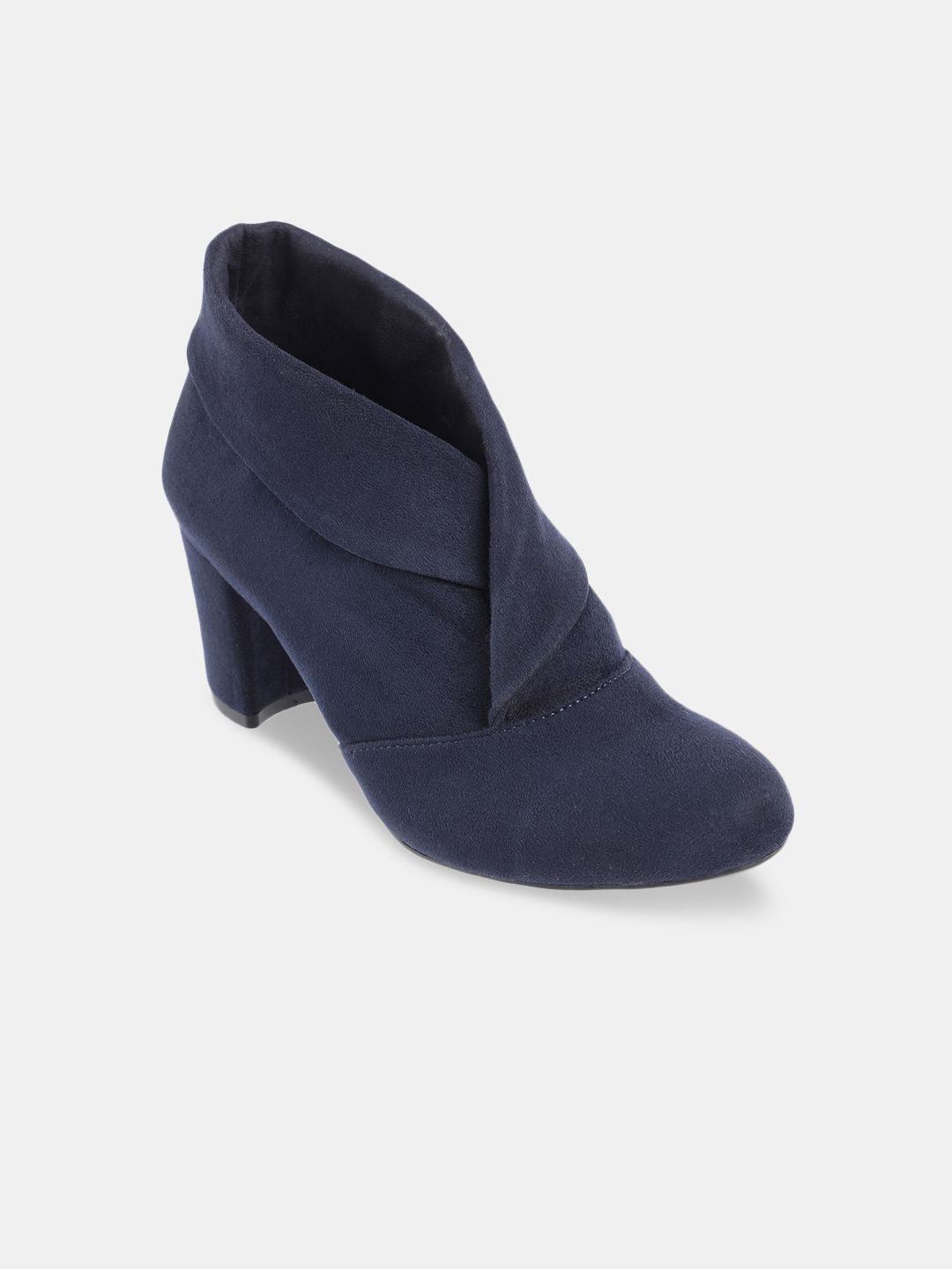 LEMON & PEPPER Blue Suede Party Block Heeled Boots Price in India