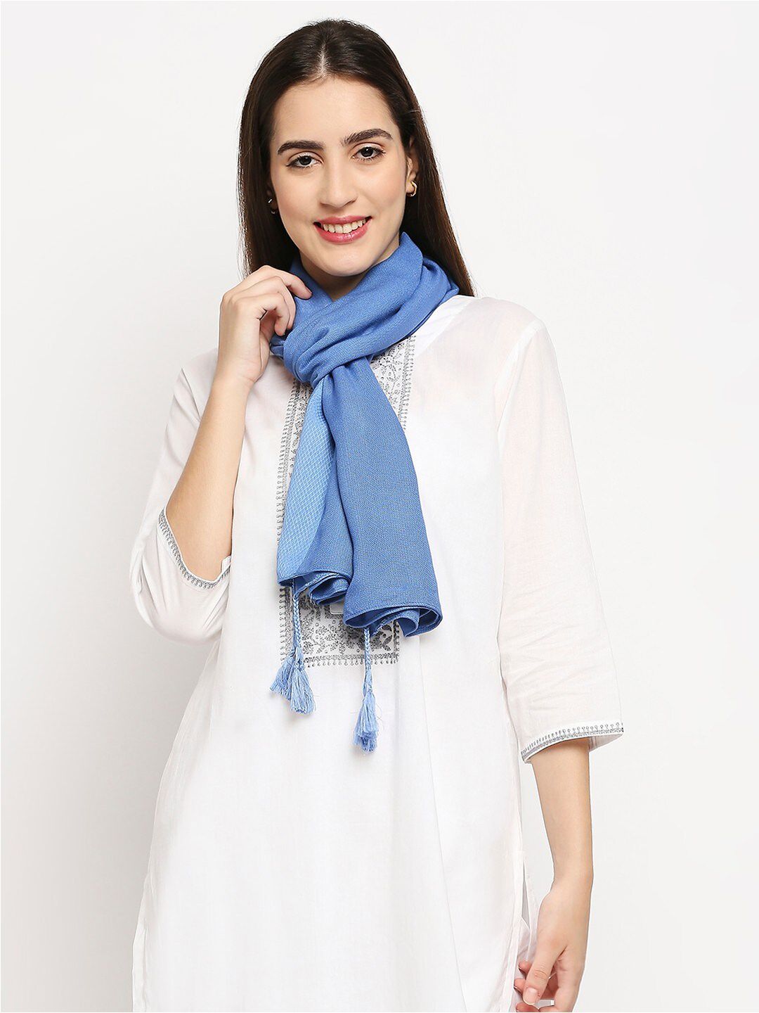 Get Wrapped Women Blue Scarf Price in India