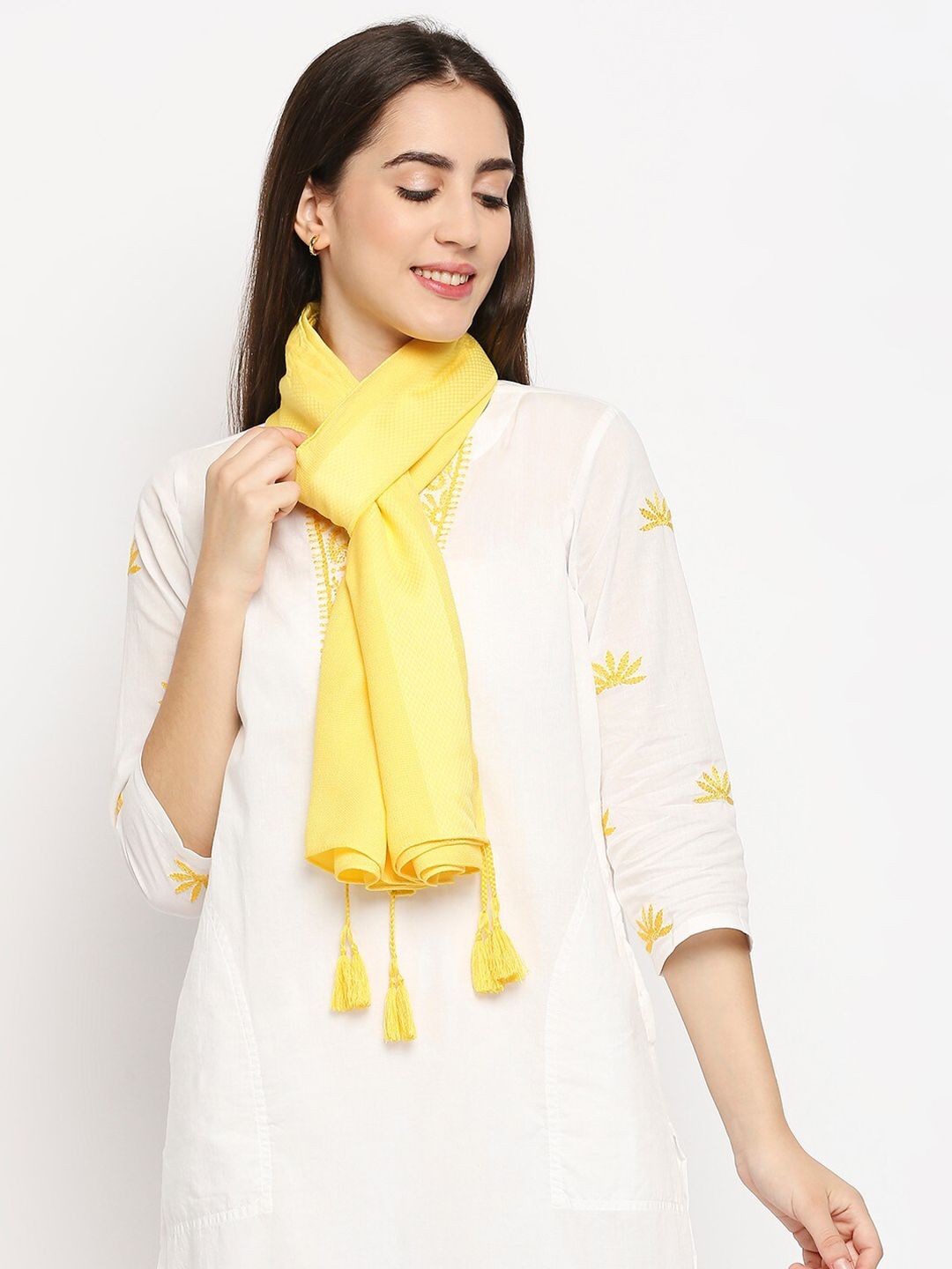 Get Wrapped Women Yellow Scarf Price in India