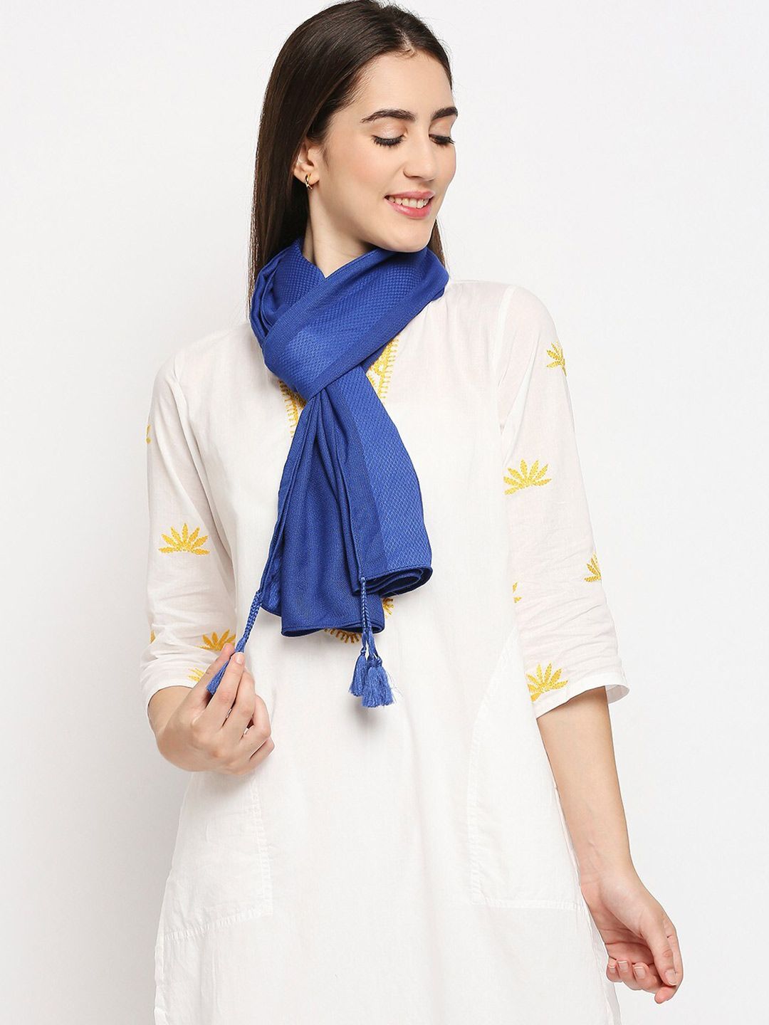 Get Wrapped Women Blue Scarf Price in India