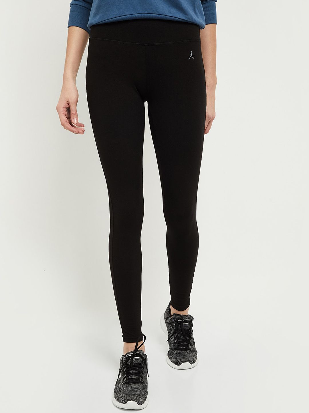 max Women Black Solid Tights Price in India