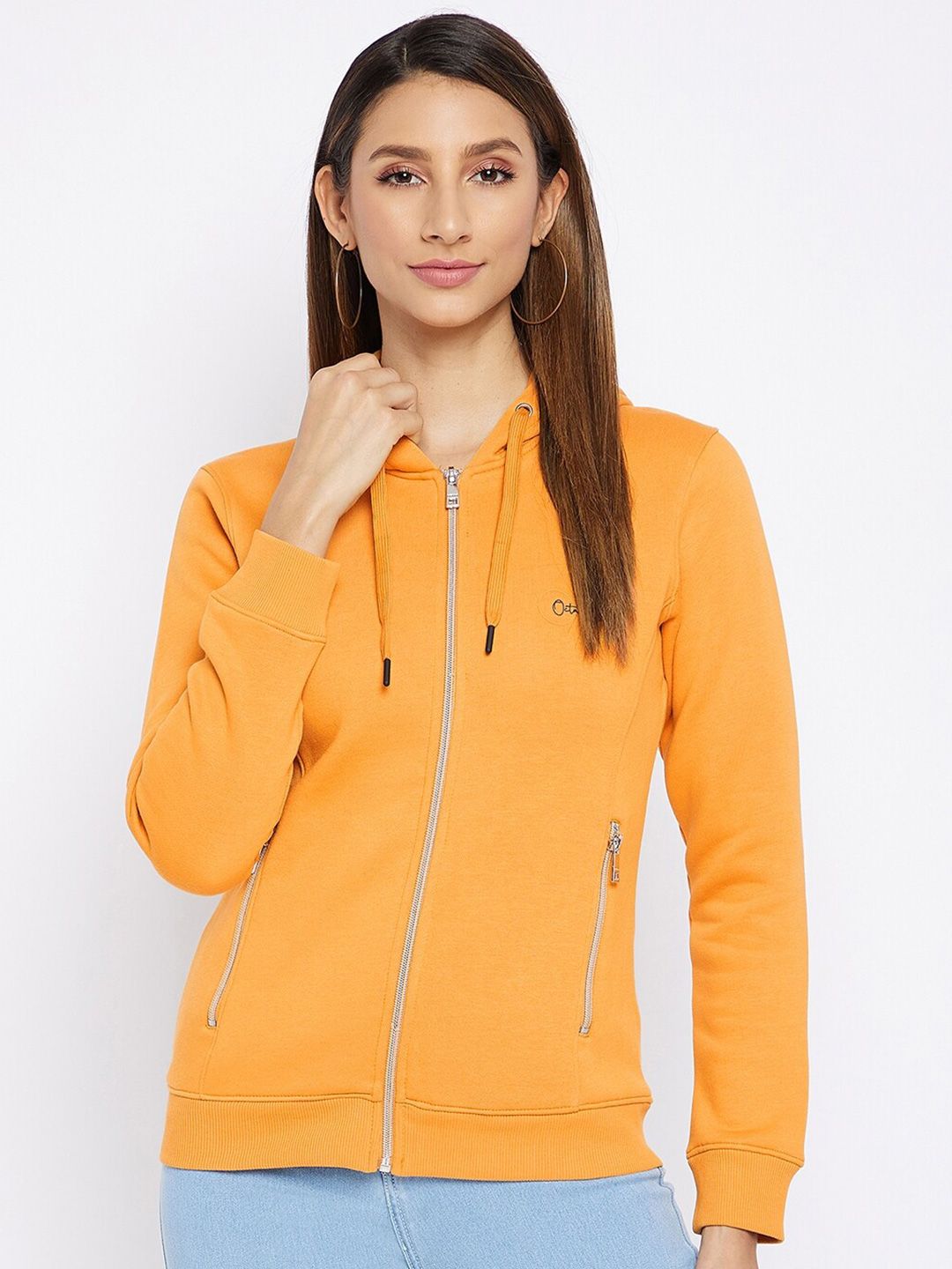 Buy Octave Women Mustard Yellow Hooded Sweatshirt - Sweatshirts