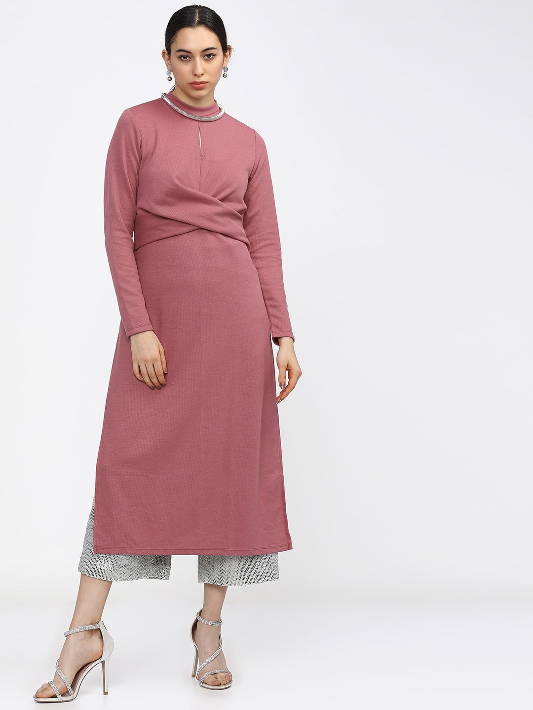 Vishudh Women Pink Kurta Price in India