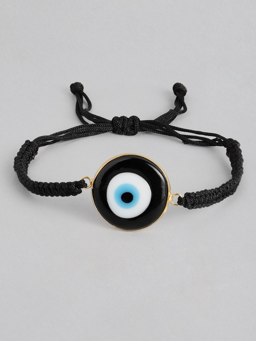 EL REGALO Unisex Black Handcrafted Evil Eye Big Charm Bracelet Price in India